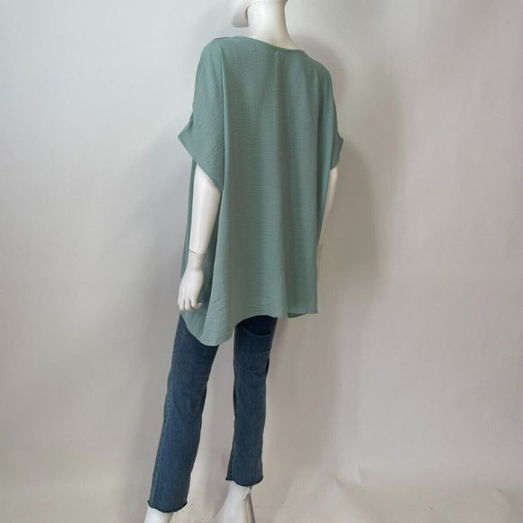 Entro Short Sleeve Mint Tunic V-Neck Top - Picture 3 of 4